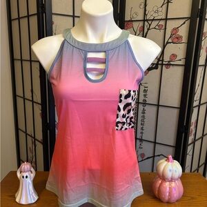 Gradient Pink and Gray Women's Top